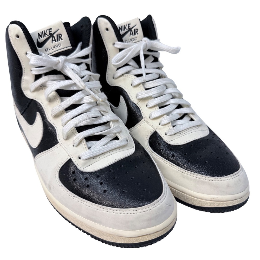 Nike Air AF1-Light High Top Sneakers Womens Black White Athletic Shoes